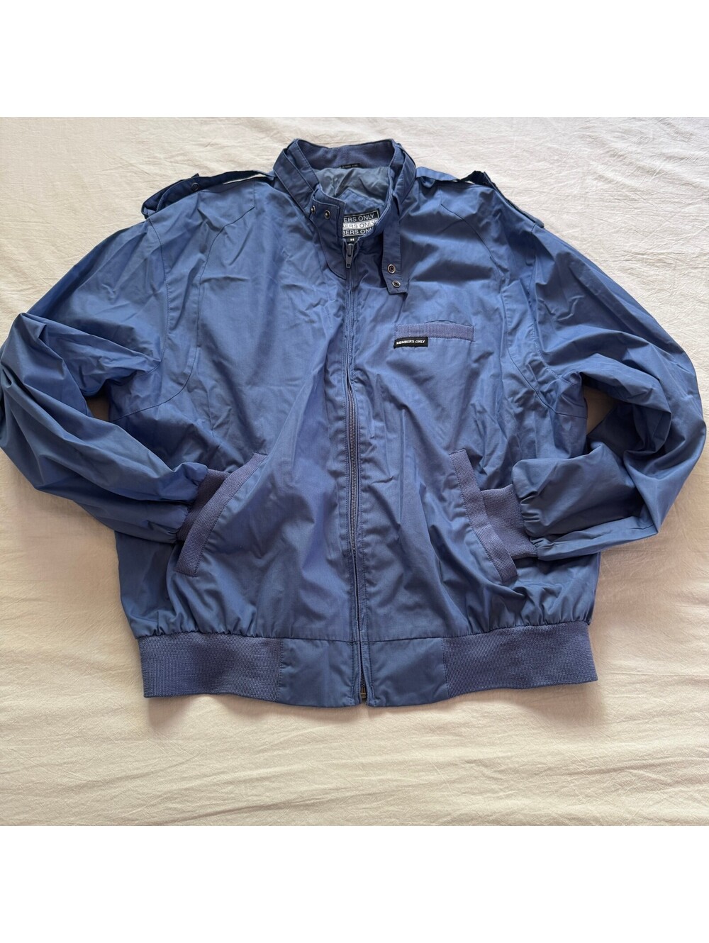 Members Only Men’s Racer Jacket Blue VTG 80s/90s Slim Fit Bomber Windbreaker Med